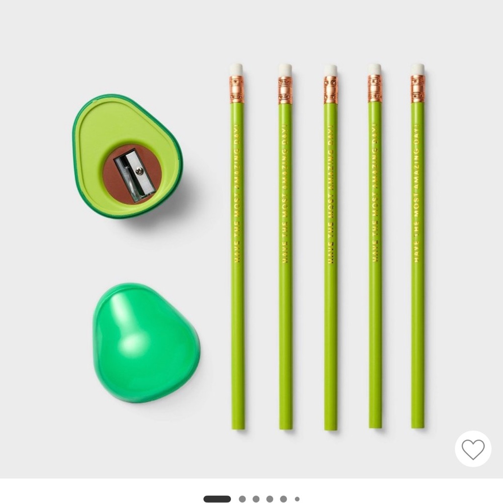 Green Pencil Set with Sharpener